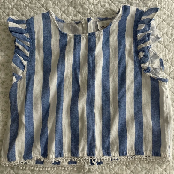 Girls Rare Editions Blue and White Shorts Set, Size 14 - Picture 4 of 12